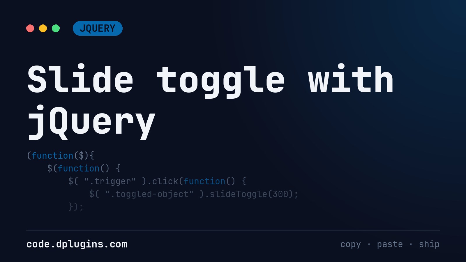 Slide toggle with jQuery