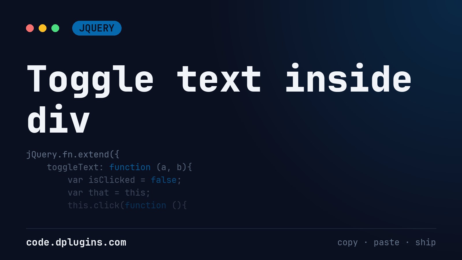 Toggle text inside div