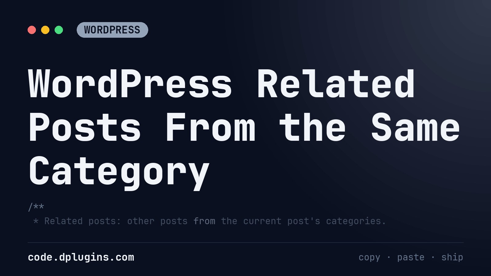 WordPress Related Posts From the Same Category