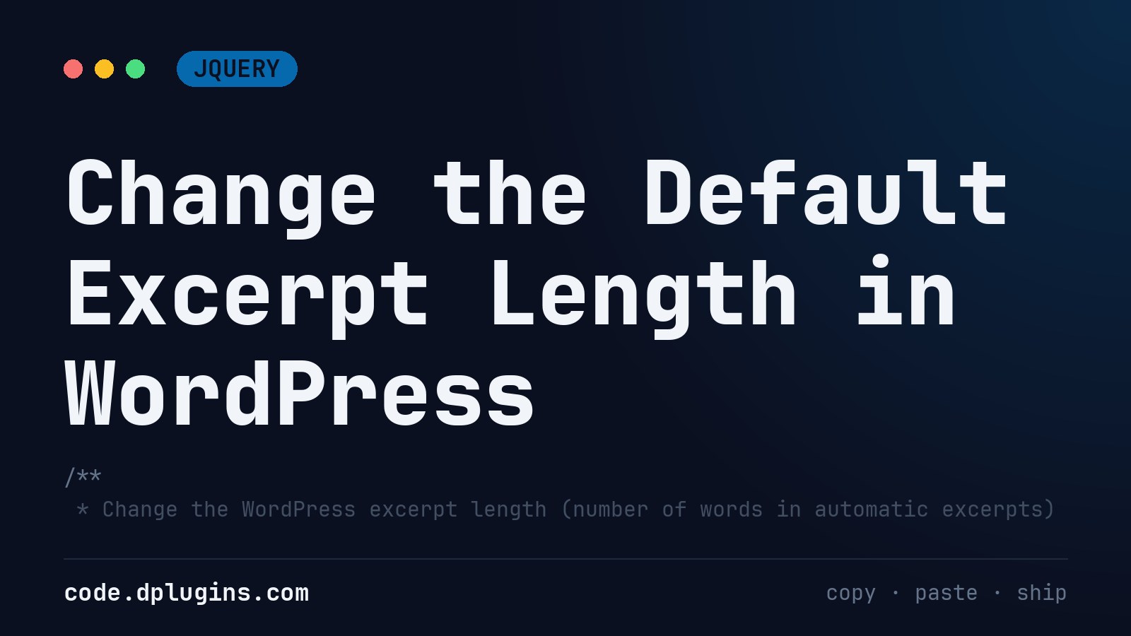 Change the Default Excerpt Length in WordPress