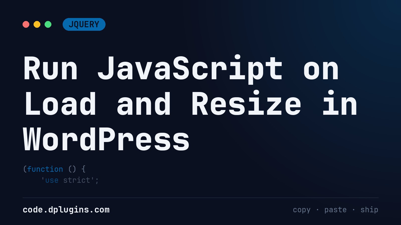 Run JavaScript on Load and Resize in WordPress