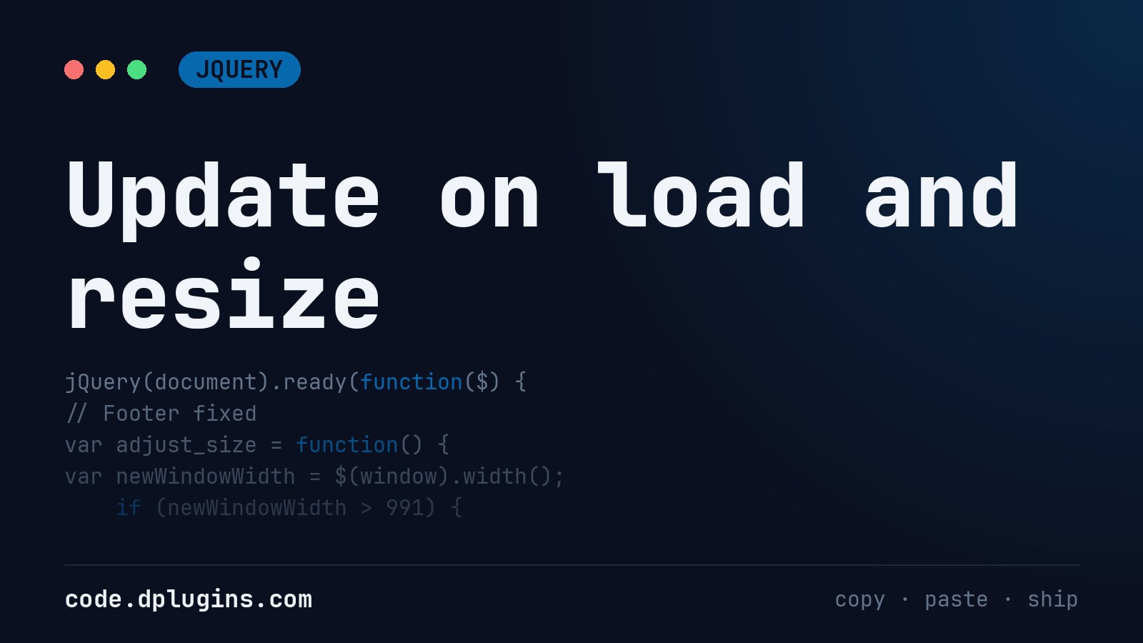 Update on load and resize