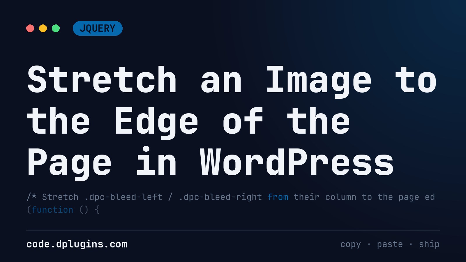 Stretch an Image to the Edge of the Page in WordPress