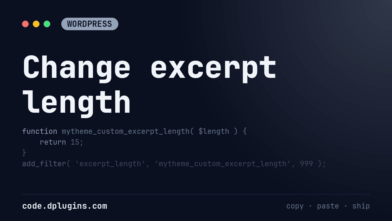 Change excerpt length