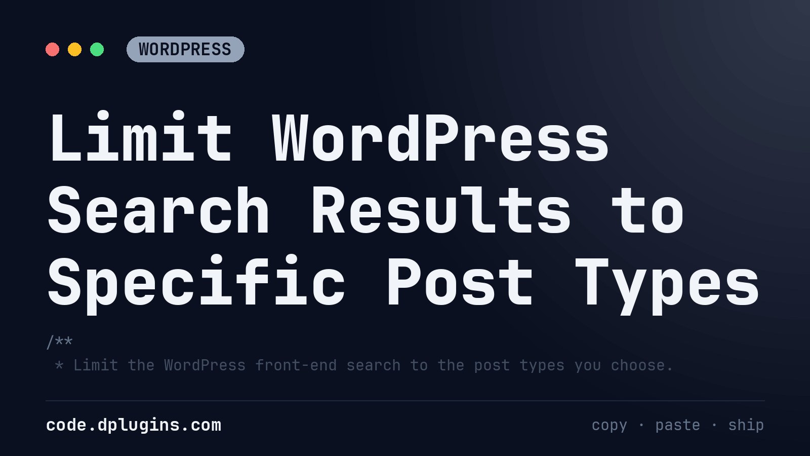 Limit WordPress Search Results to Specific Post Types