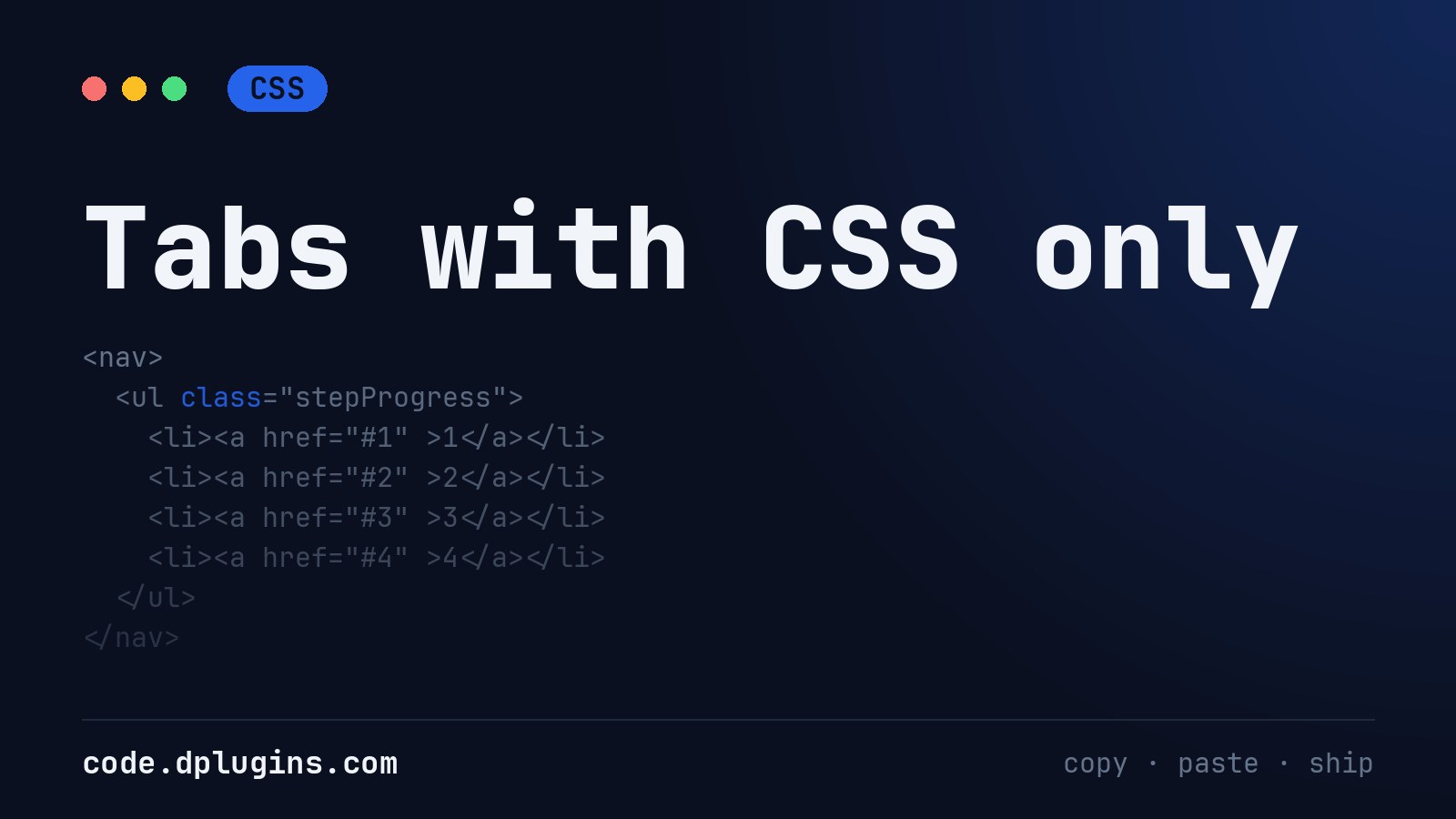 Tabs with CSS only