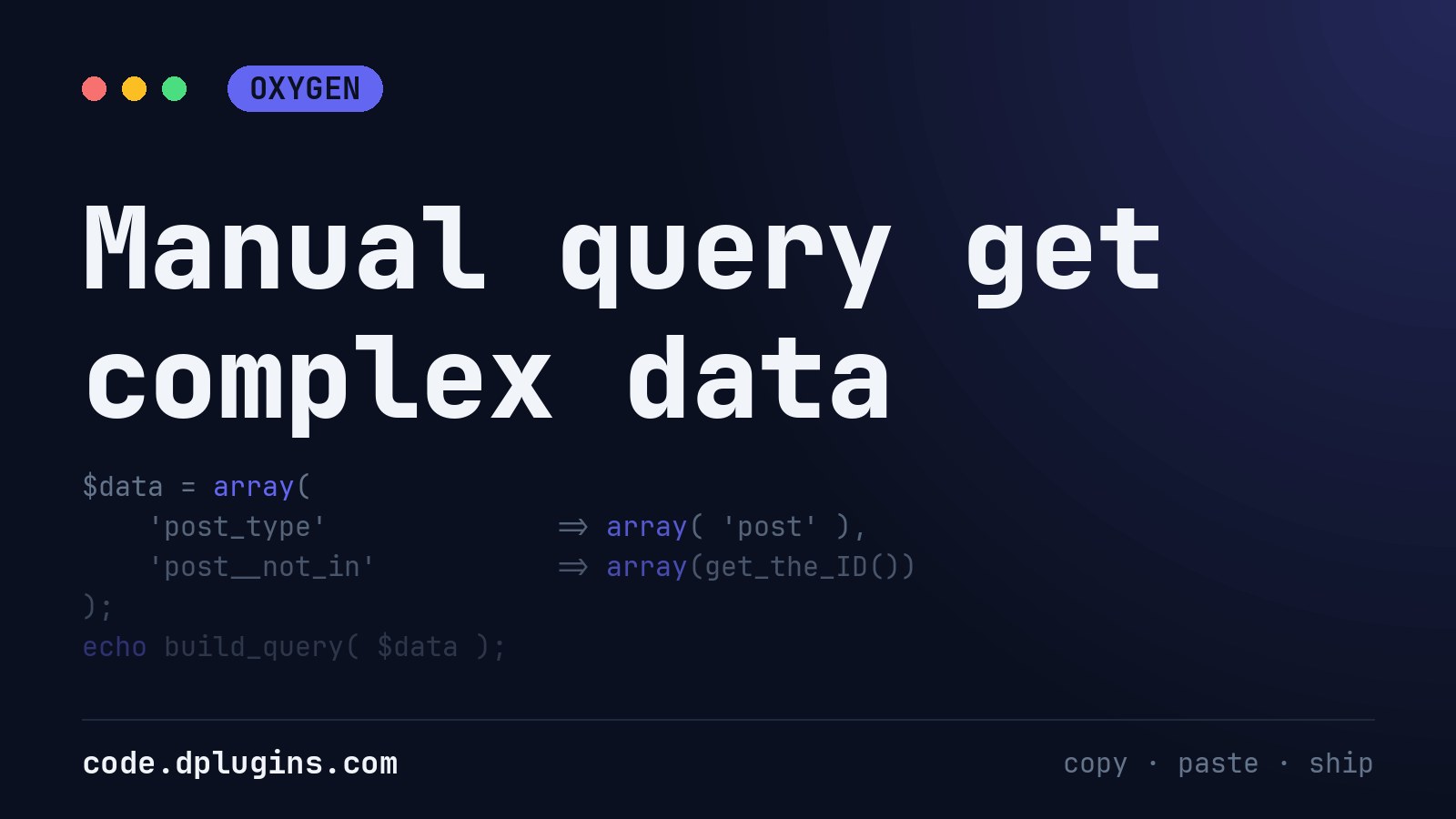 Manual query get complex data