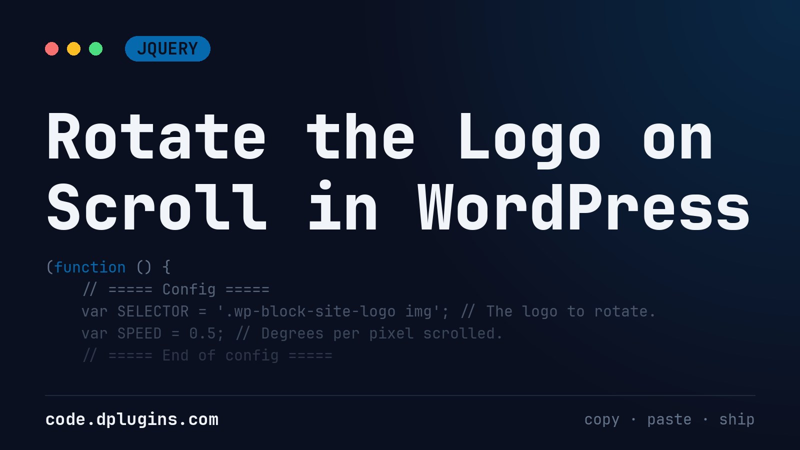 Rotate the Logo on Scroll in WordPress