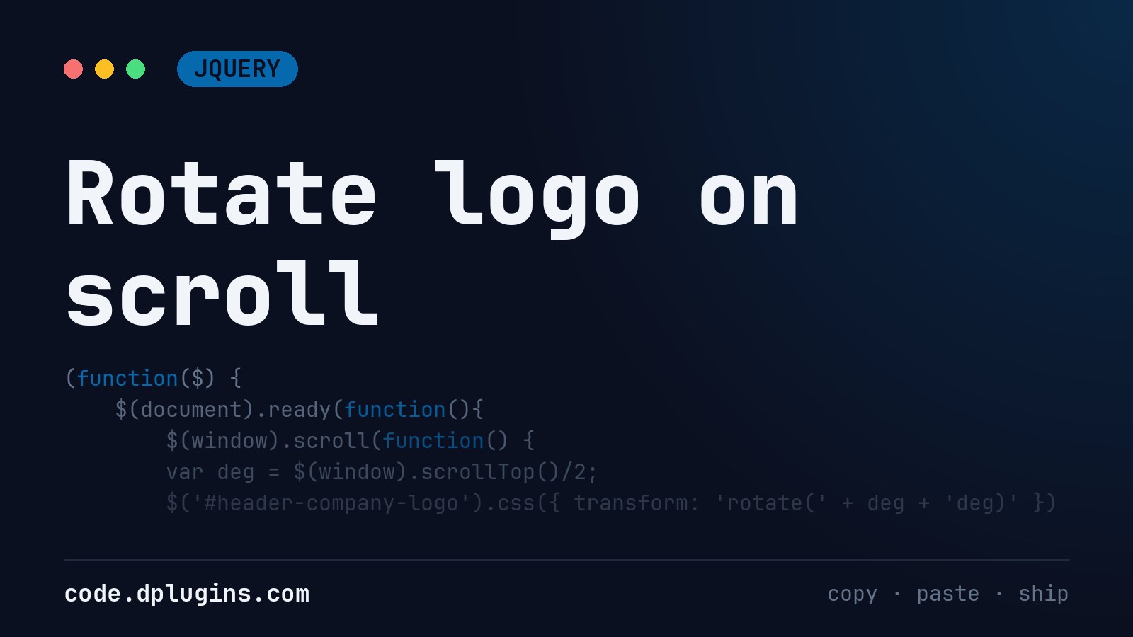 Rotate logo on scroll