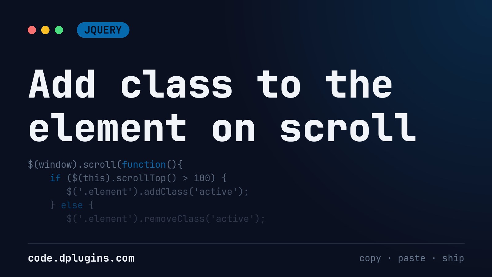 Add class to the element on scroll