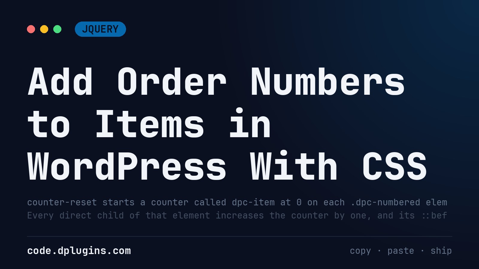 Add Order Numbers to Items in WordPress With CSS