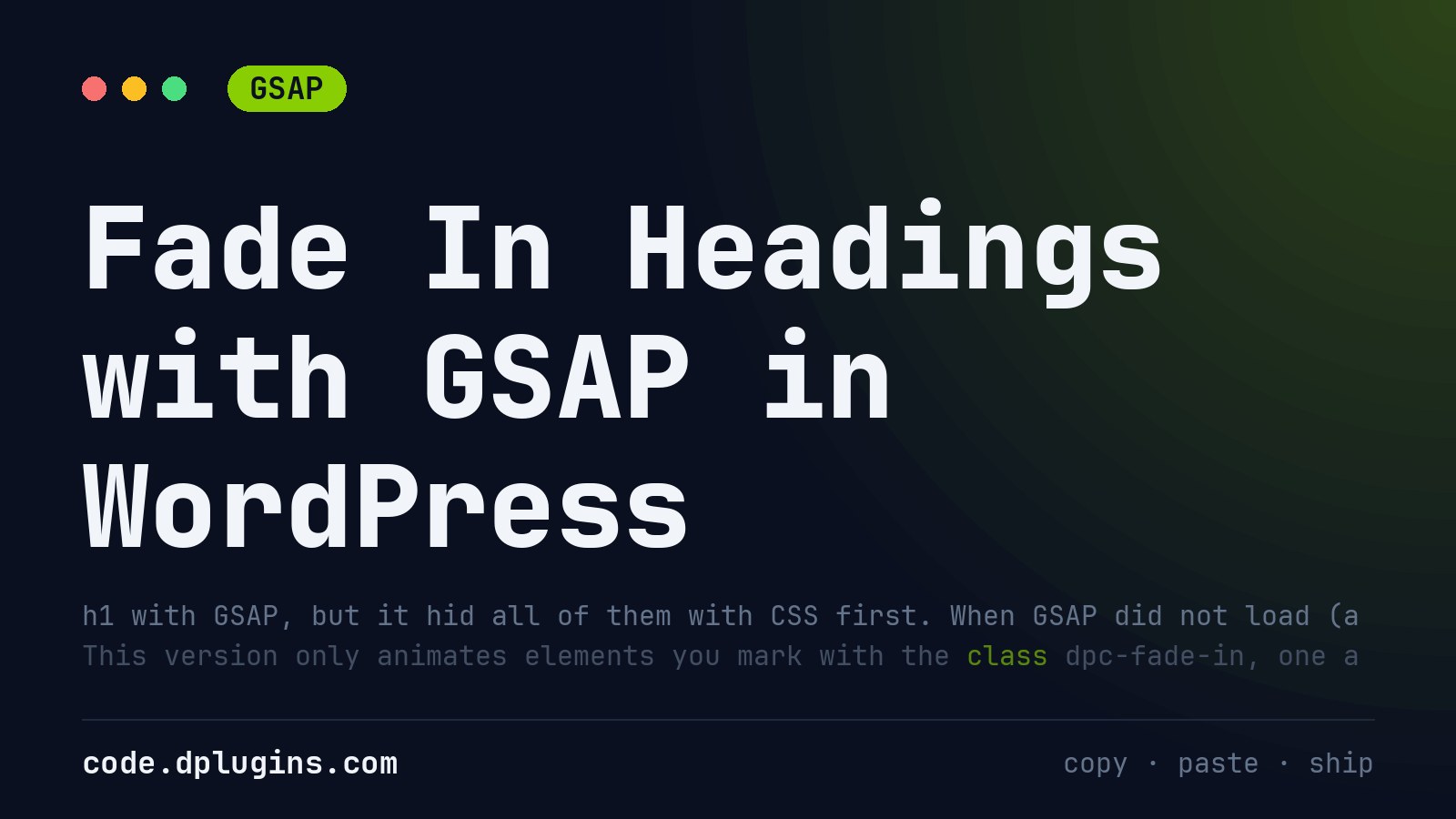 Fade In Headings with GSAP in WordPress