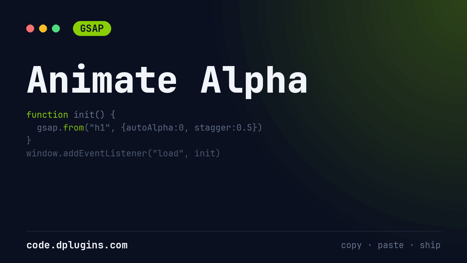 Animate Alpha