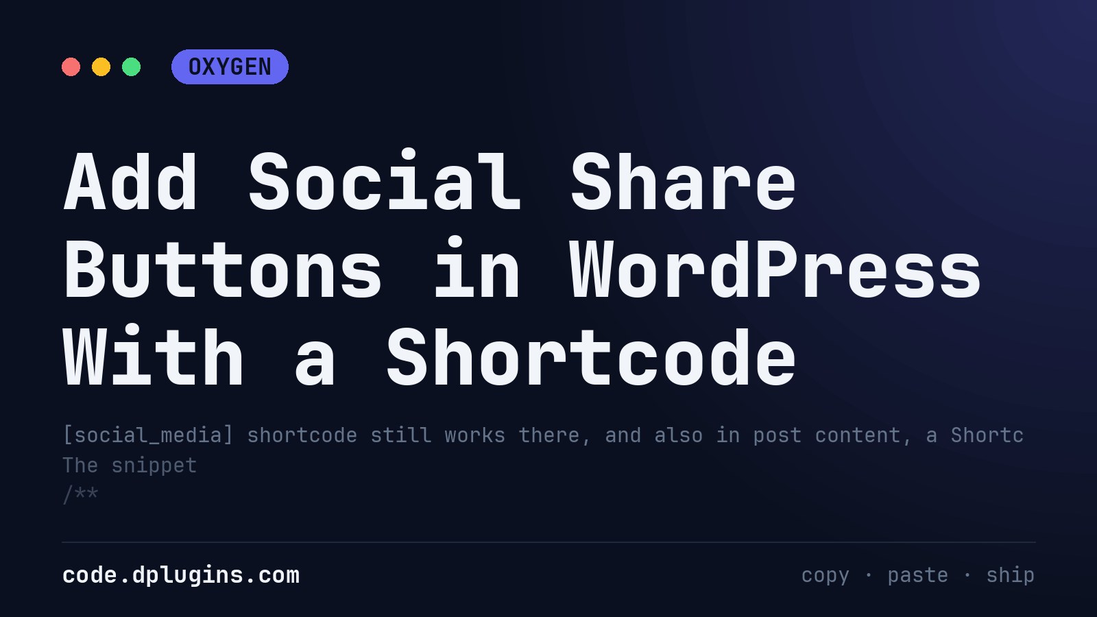 Add Social Share Buttons in WordPress With a Shortcode