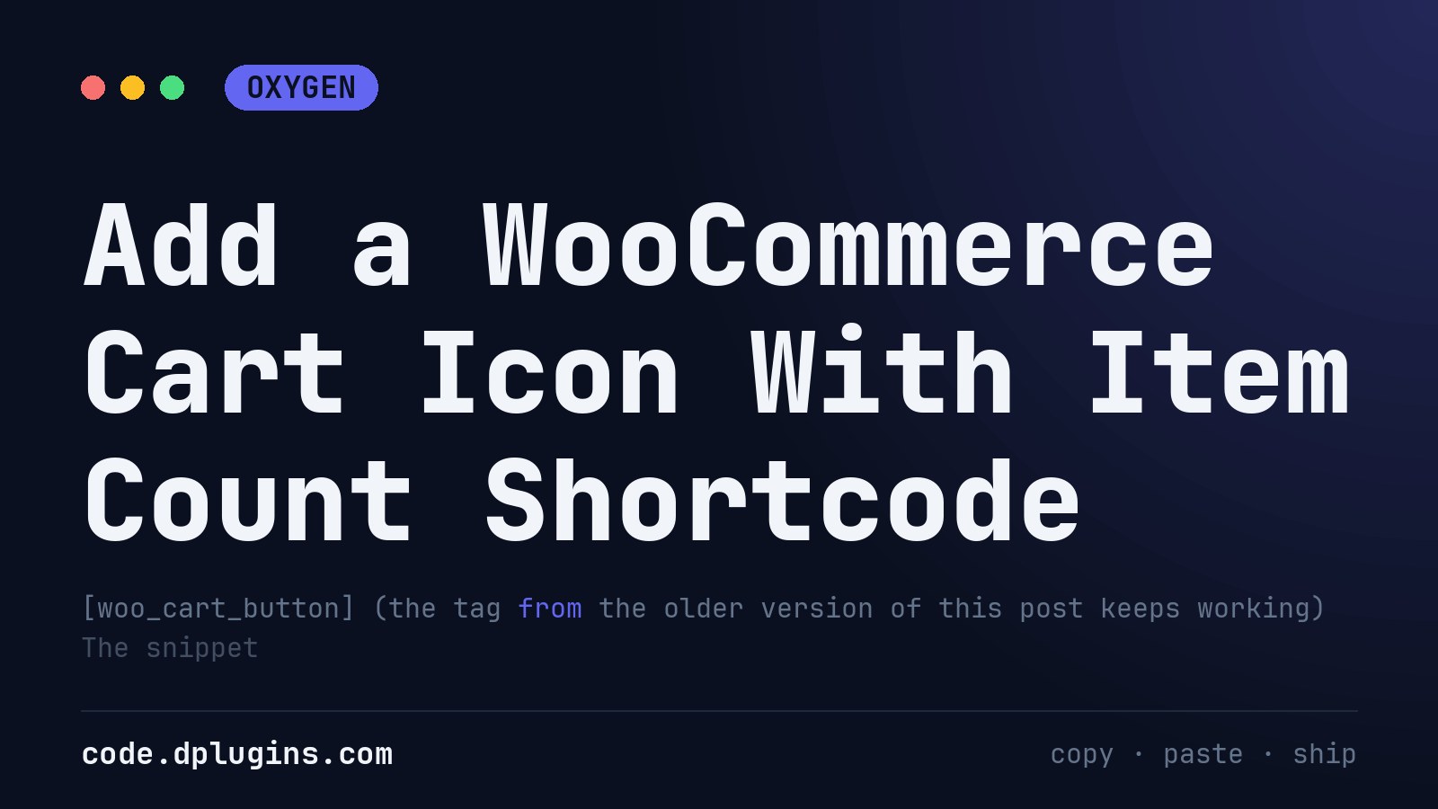 Add a WooCommerce Cart Icon With Item Count Shortcode