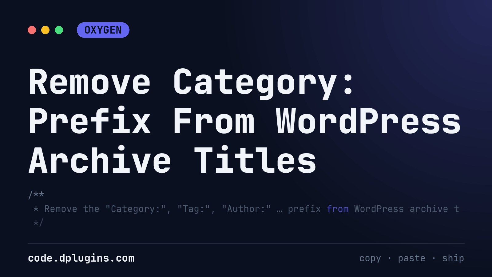 Remove Category: Prefix From WordPress Archive Titles