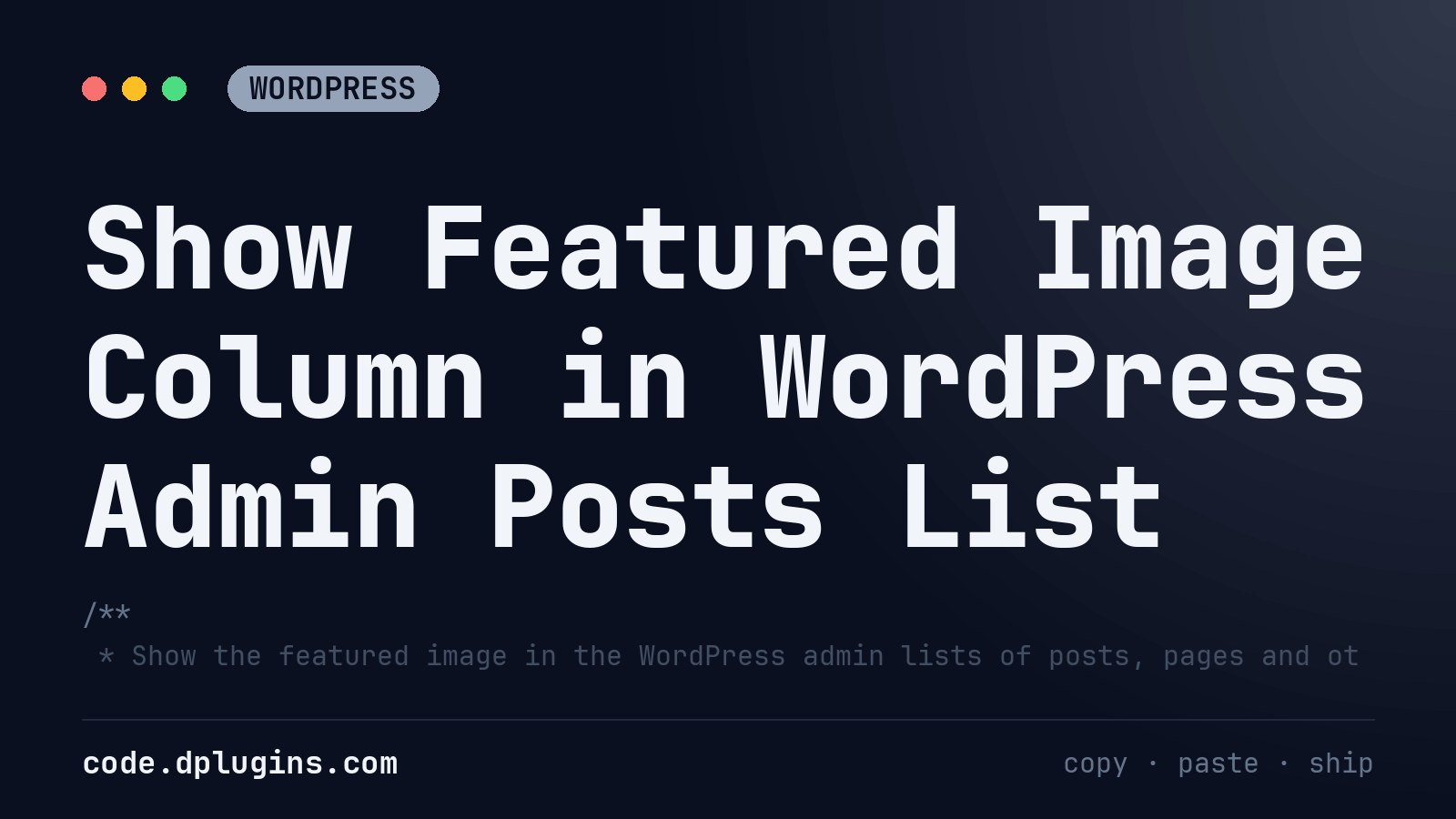 Show Featured Image Column in WordPress Admin Posts List