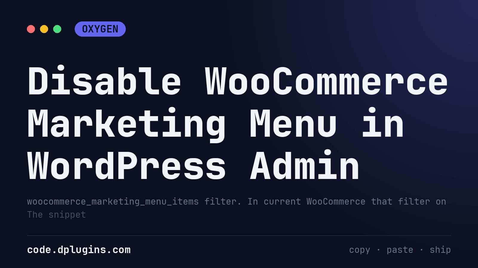 Disable WooCommerce Marketing Menu in WordPress Admin