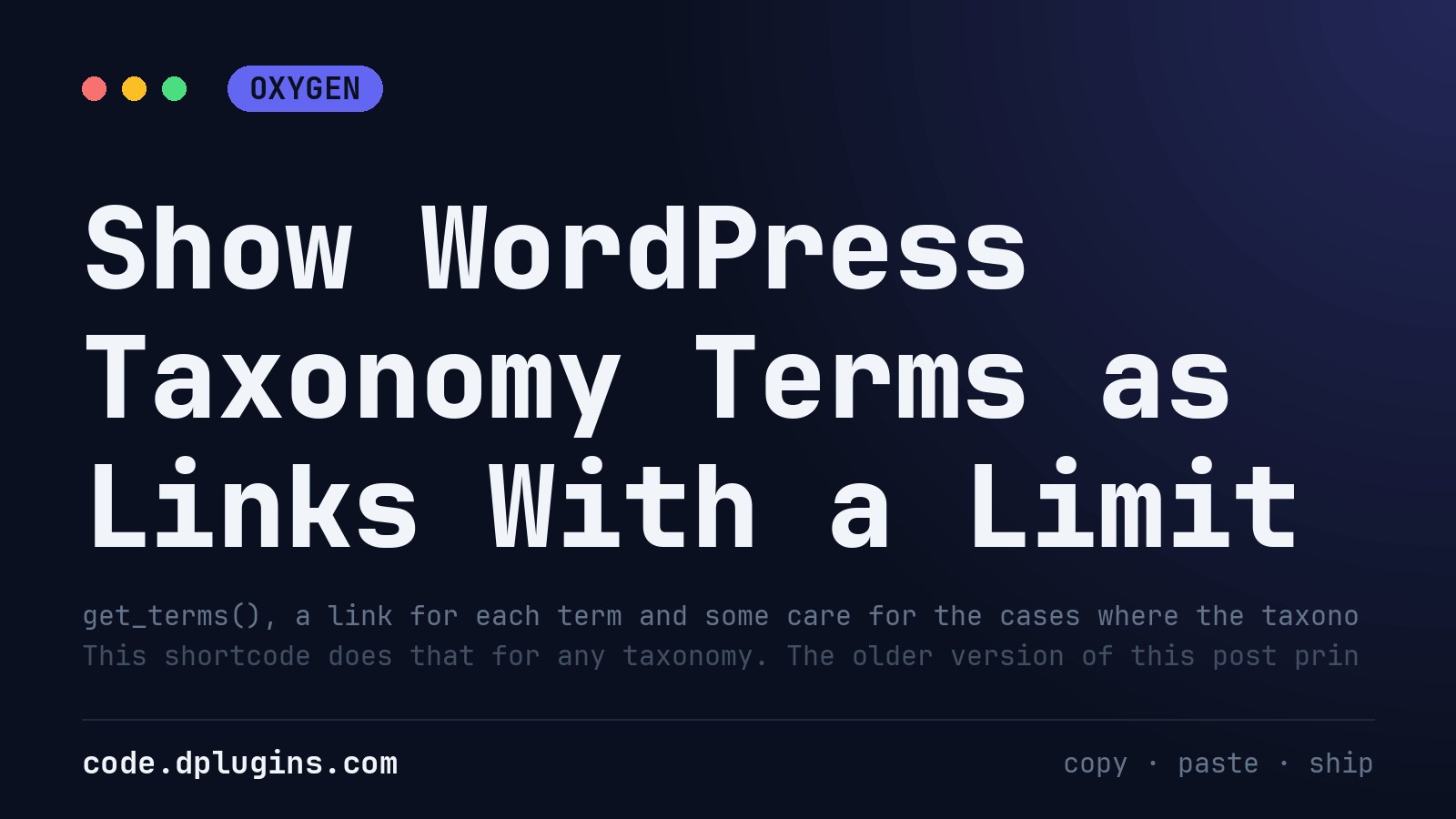 Show WordPress Taxonomy Terms as Links With a Limit