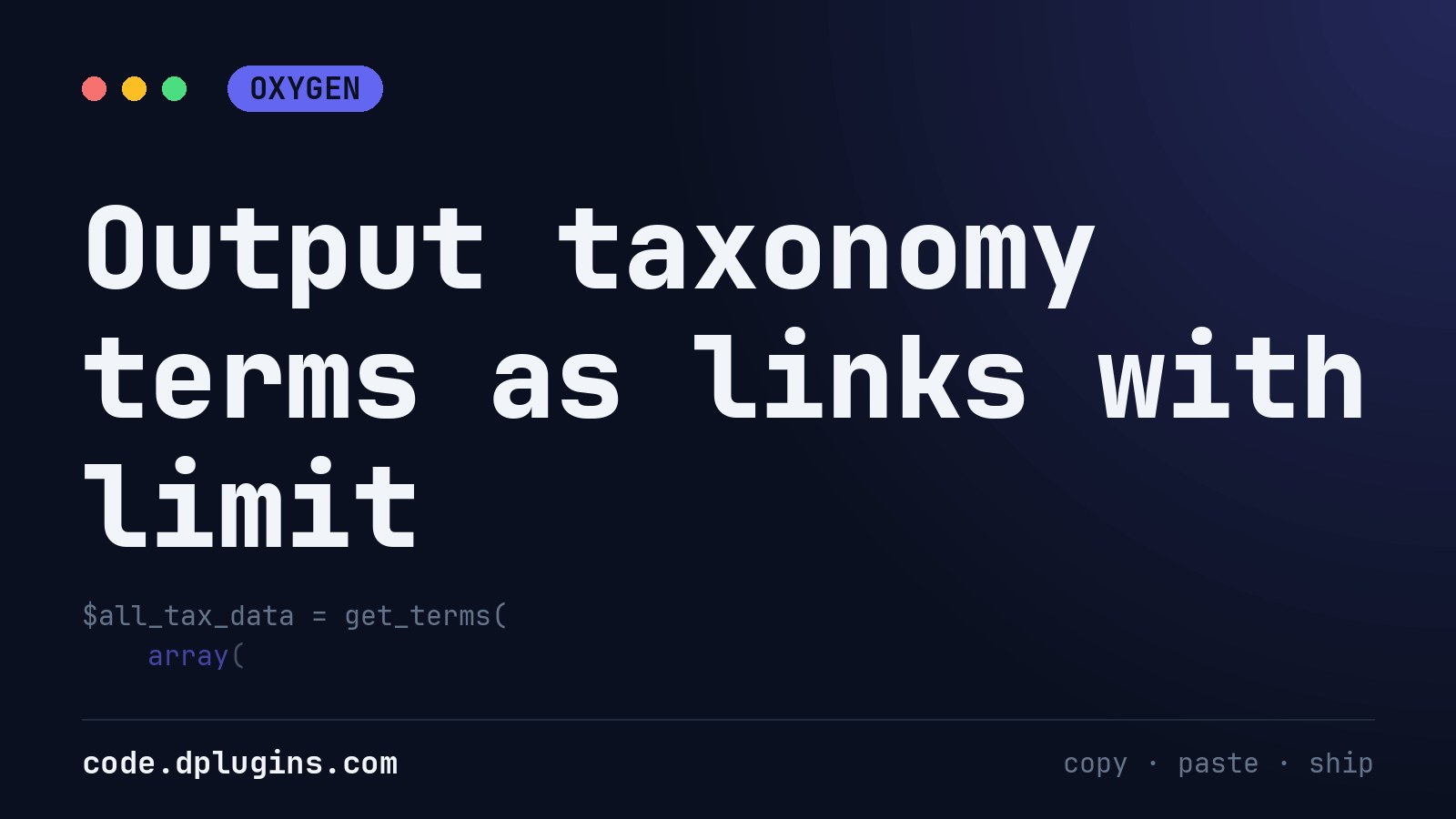 Output taxonomy terms as links with limit