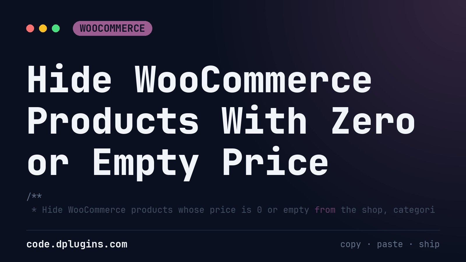 Hide WooCommerce Products With Zero or Empty Price