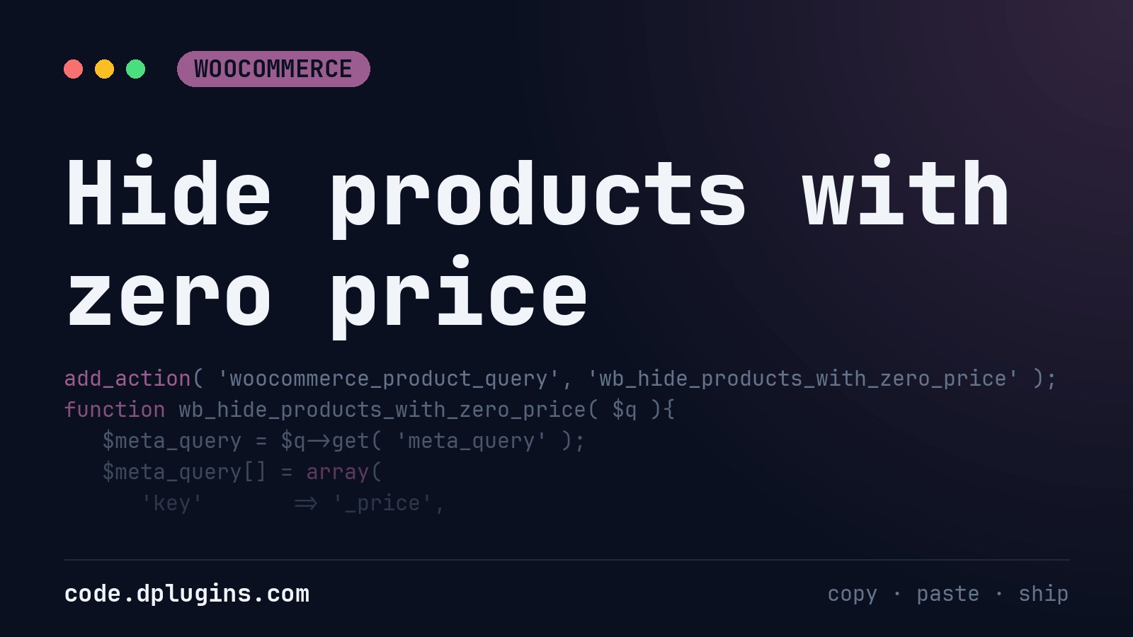 Hide products with zero price