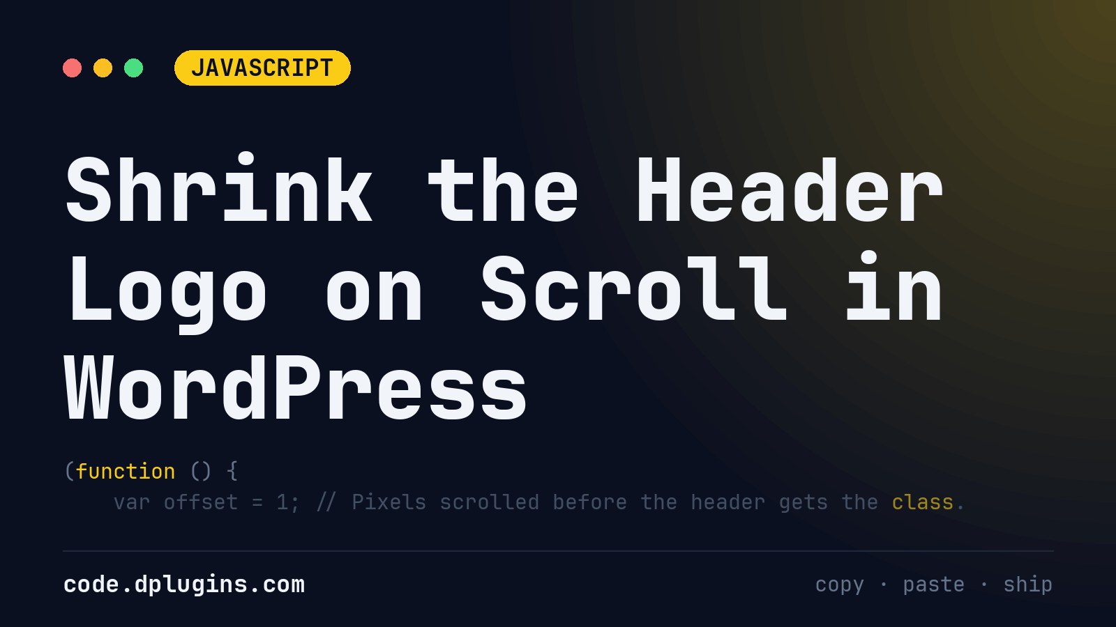 Shrink the Header Logo on Scroll in WordPress