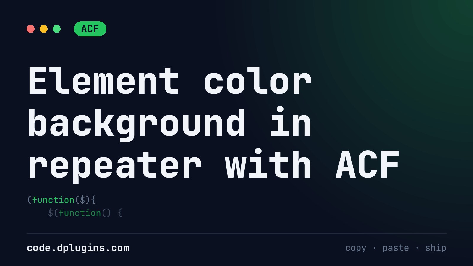 Element color background in repeater with ACF