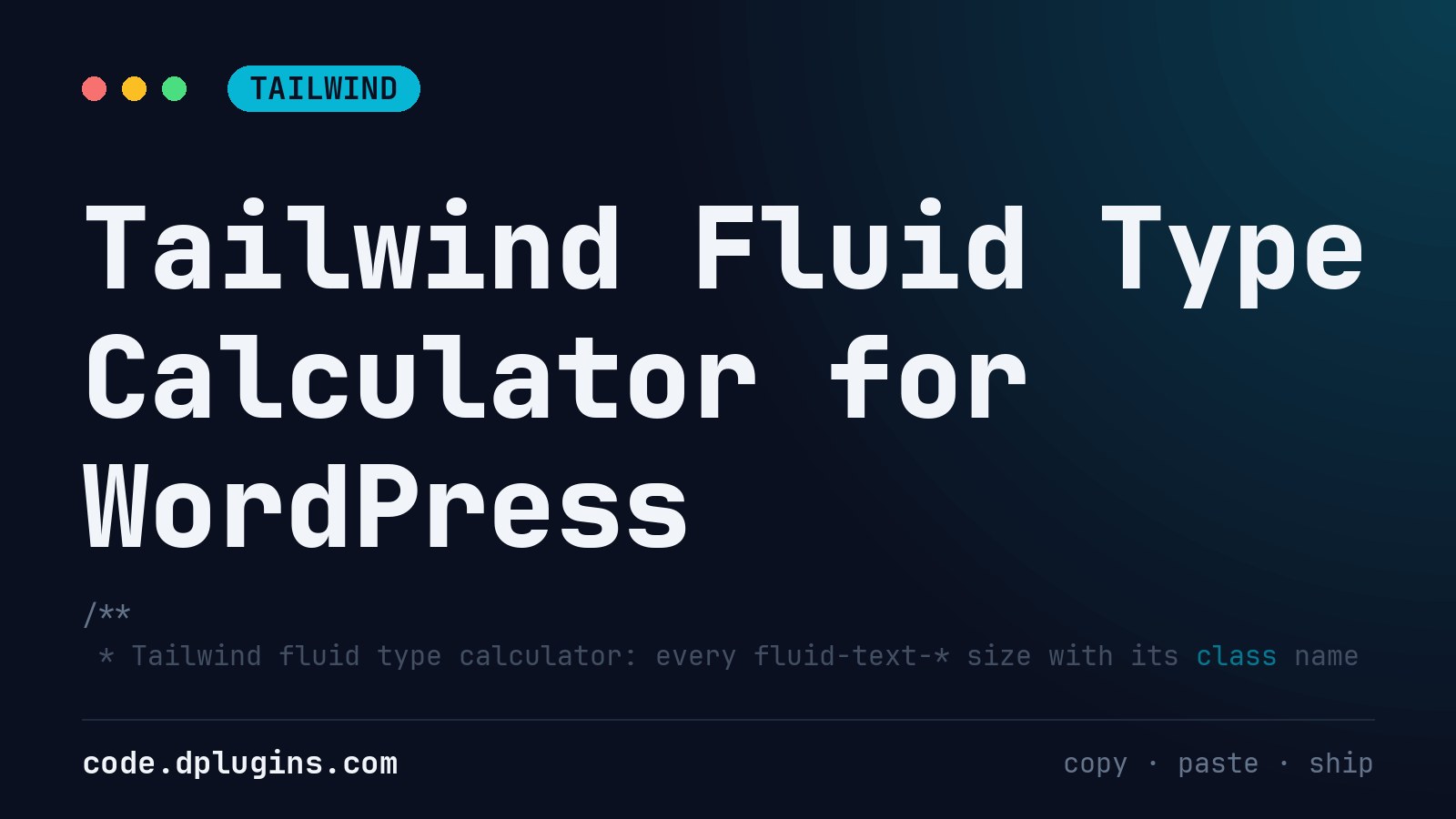 Tailwind Fluid Type Calculator for WordPress