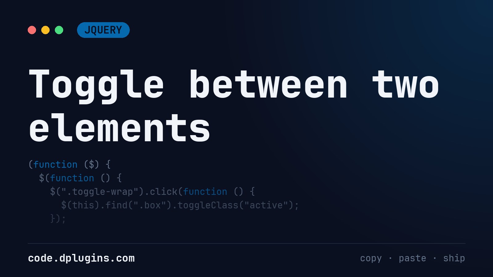 Toggle between two elements