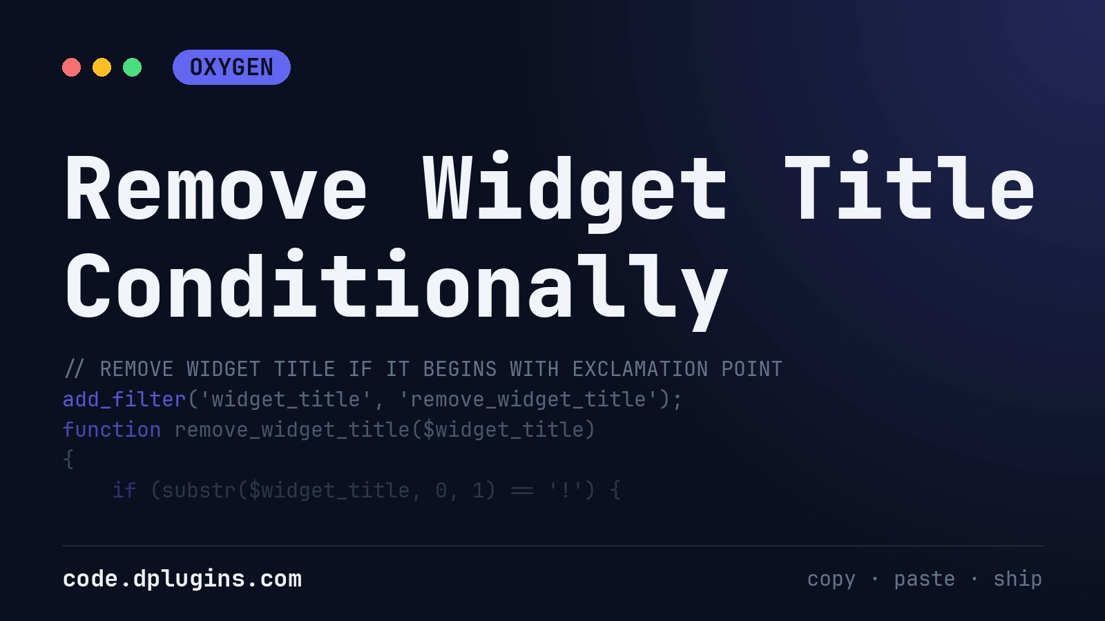 Remove Widget Title Conditionally