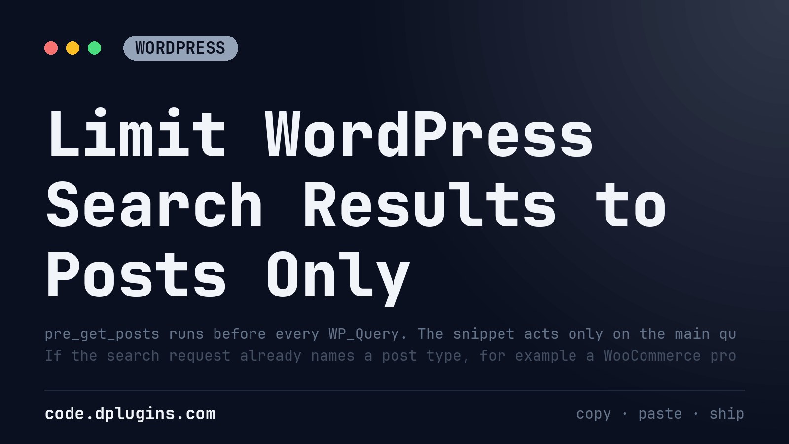 Limit WordPress Search Results to Posts Only
