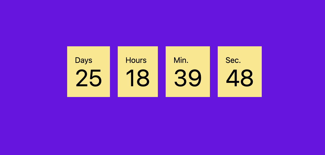 Countdown time with Tailwind CSS and JavaScript