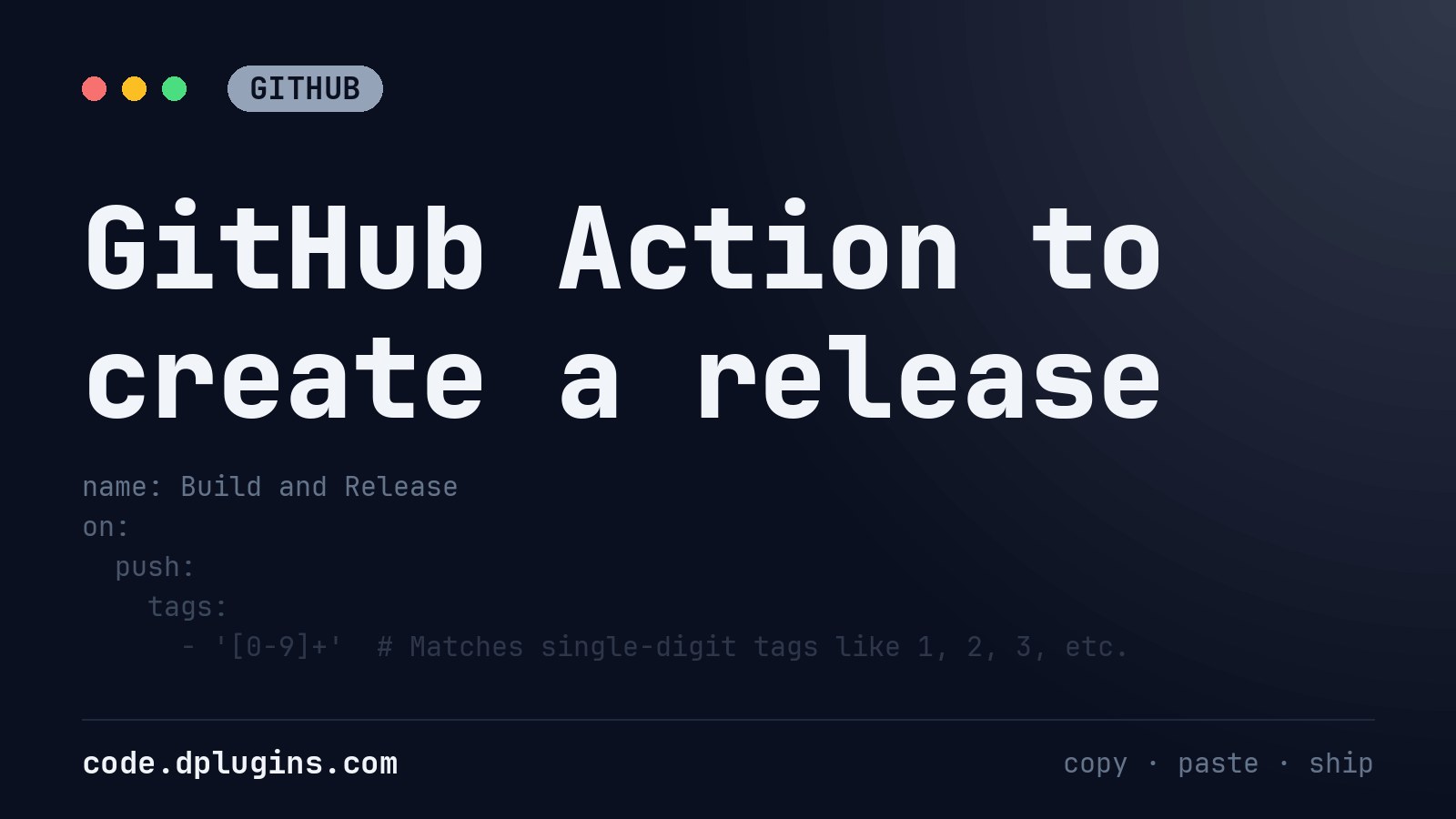 GitHub Action to create a release