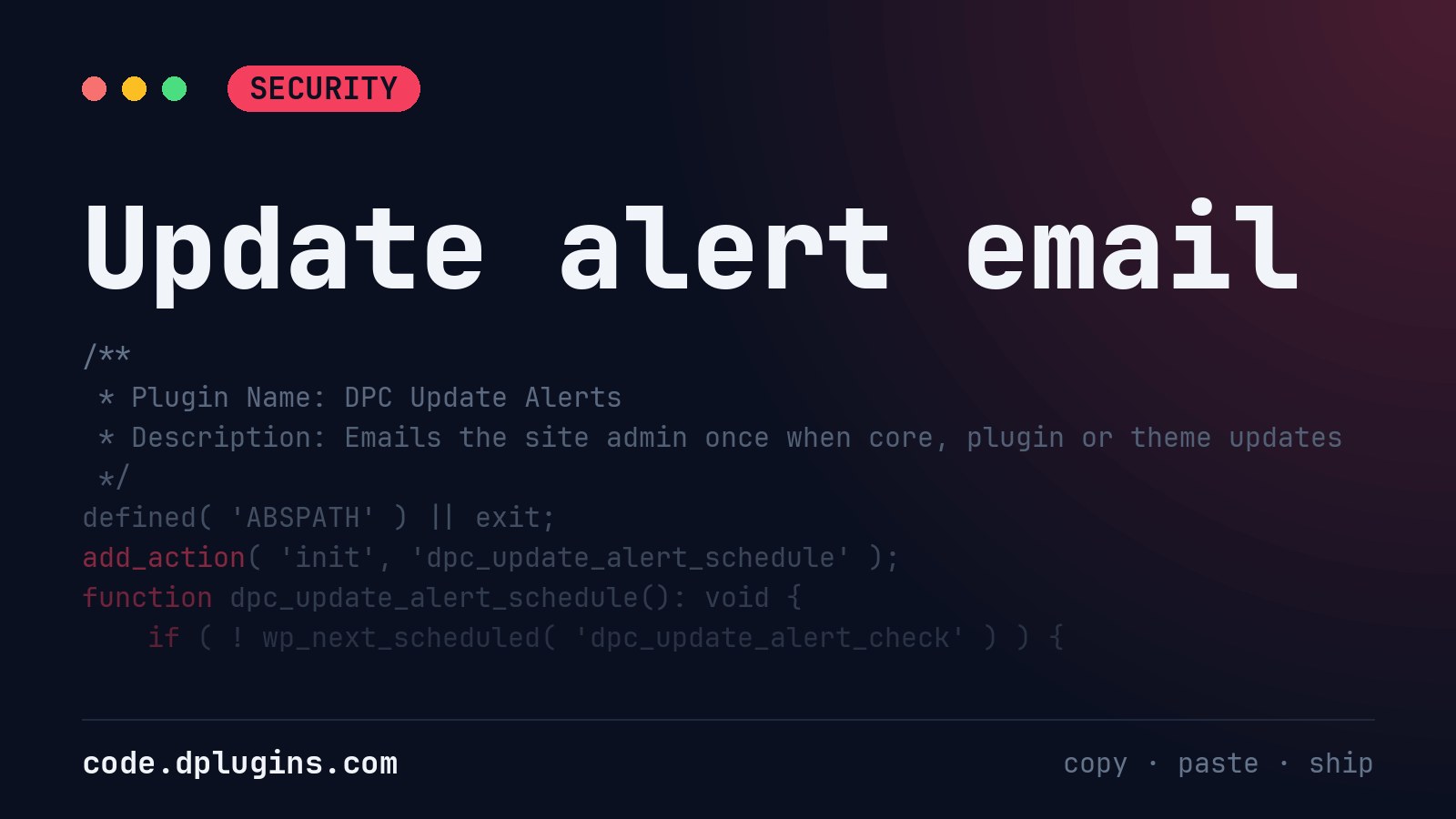 WordPress Security Updates Email Alert Without a Plugin
