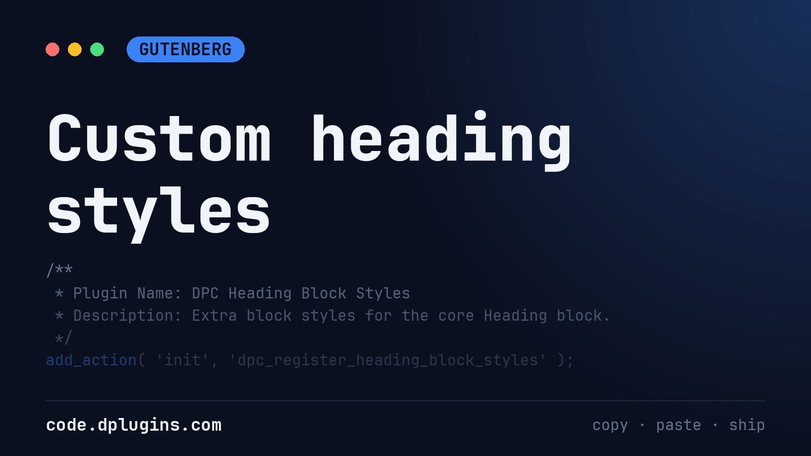 Build Gutenberg Block Styles for WordPress Headings