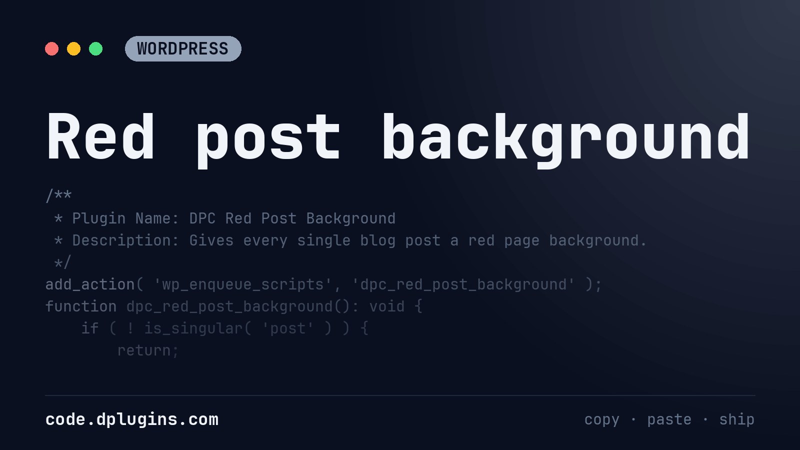 Make Every Post Background Red in WordPress