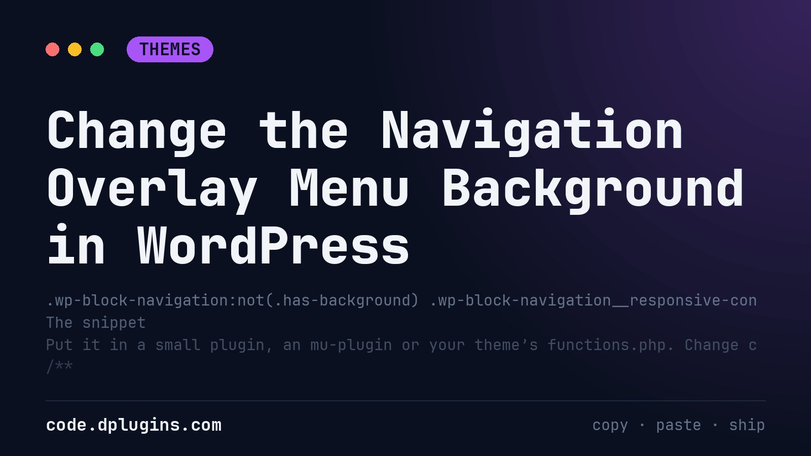 Change the Navigation Overlay Menu Background in WordPress