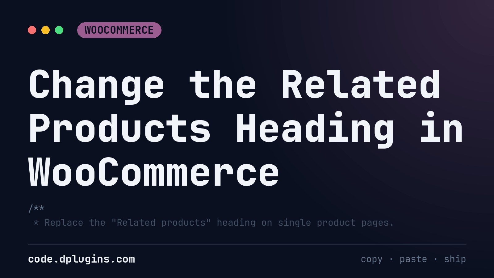 Change the Related Products Heading in WooCommerce